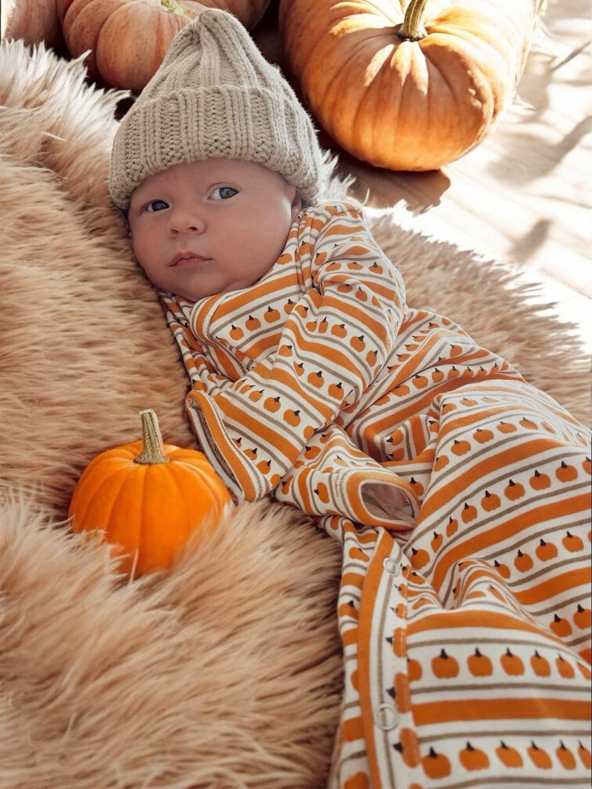 Pumpkin Stripe / Organic Gown — photo 1