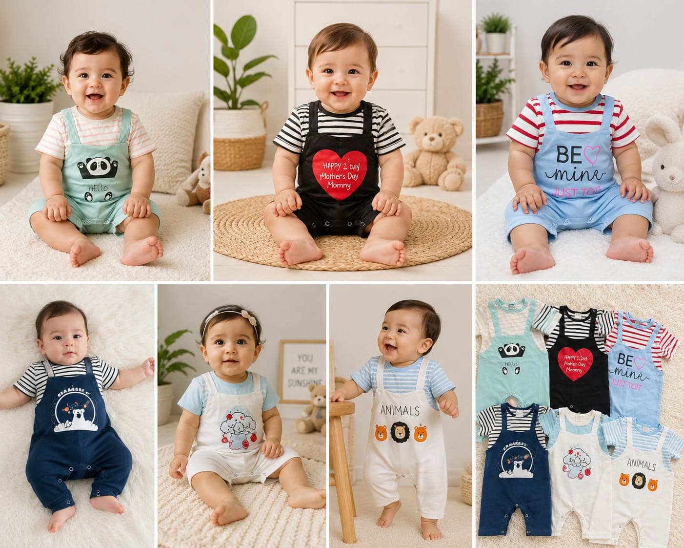 5 PC Short Body Baby Romper Combo